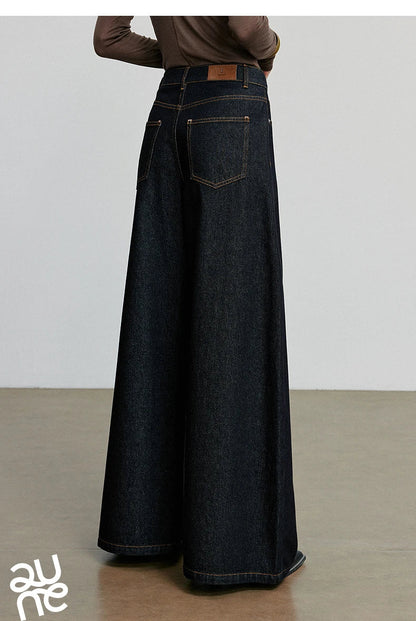 Women Denim Jeans 2025 Autumn New loose Curved Banana Wide Leg Pants