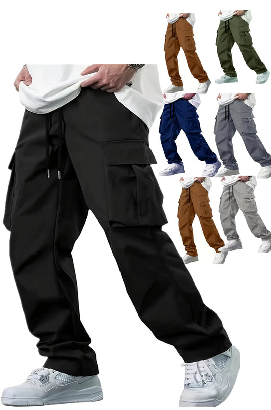 2026 Amazon Summer New Men's Work Pants European and American Independent Station Drawstring Multi Pocket Casual Pants