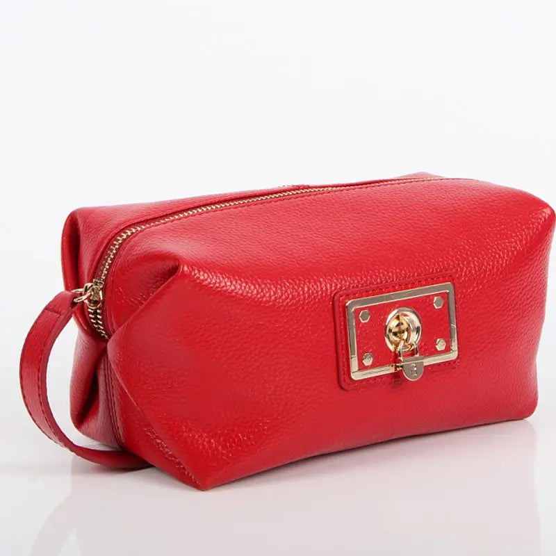 Fashion Trend Women Genuine Real Leather Underarm Bag Female Small Pouch Bag Lady Cosmetic Bags Make Up Beauty Bagsr