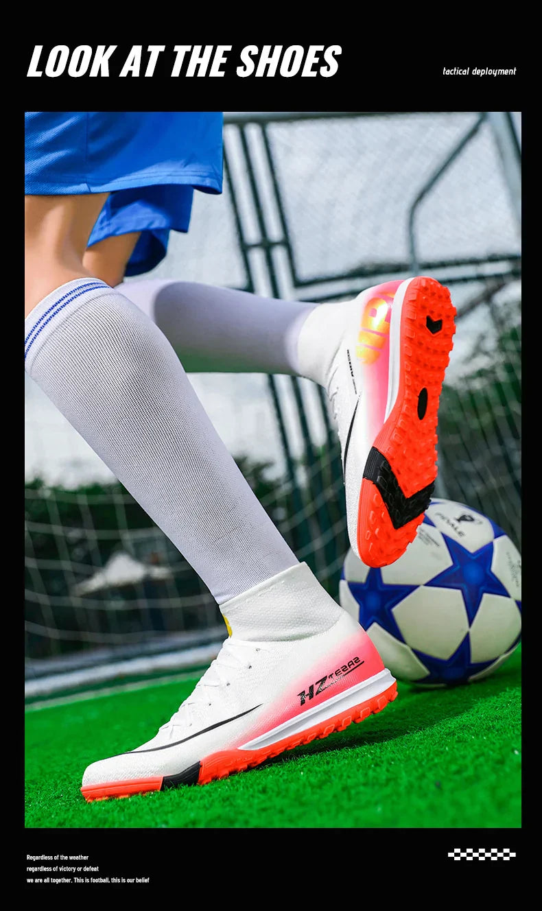 New Men Soccer Shoes Football Boots Cleats Adult Outdoor Breathable Training Sport Long Spikes Boys Non Slip Match Comfortable