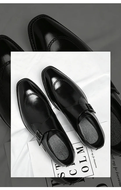 Men's Leather Shoes British Style Business Formal Derby Comfortable Fashionable Casual Footwear-SJ1112