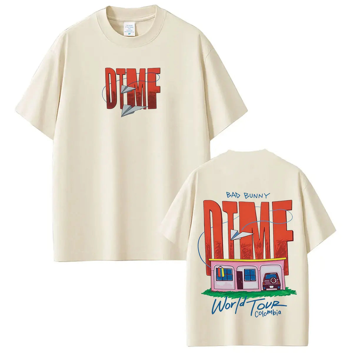 Rapper Bad Bunny Tour 2026 Graphics T-Shirt Men Women Vintage T Shirts Short-sleeved 100% Cotton Hip-hop Aesthetics T-shirts