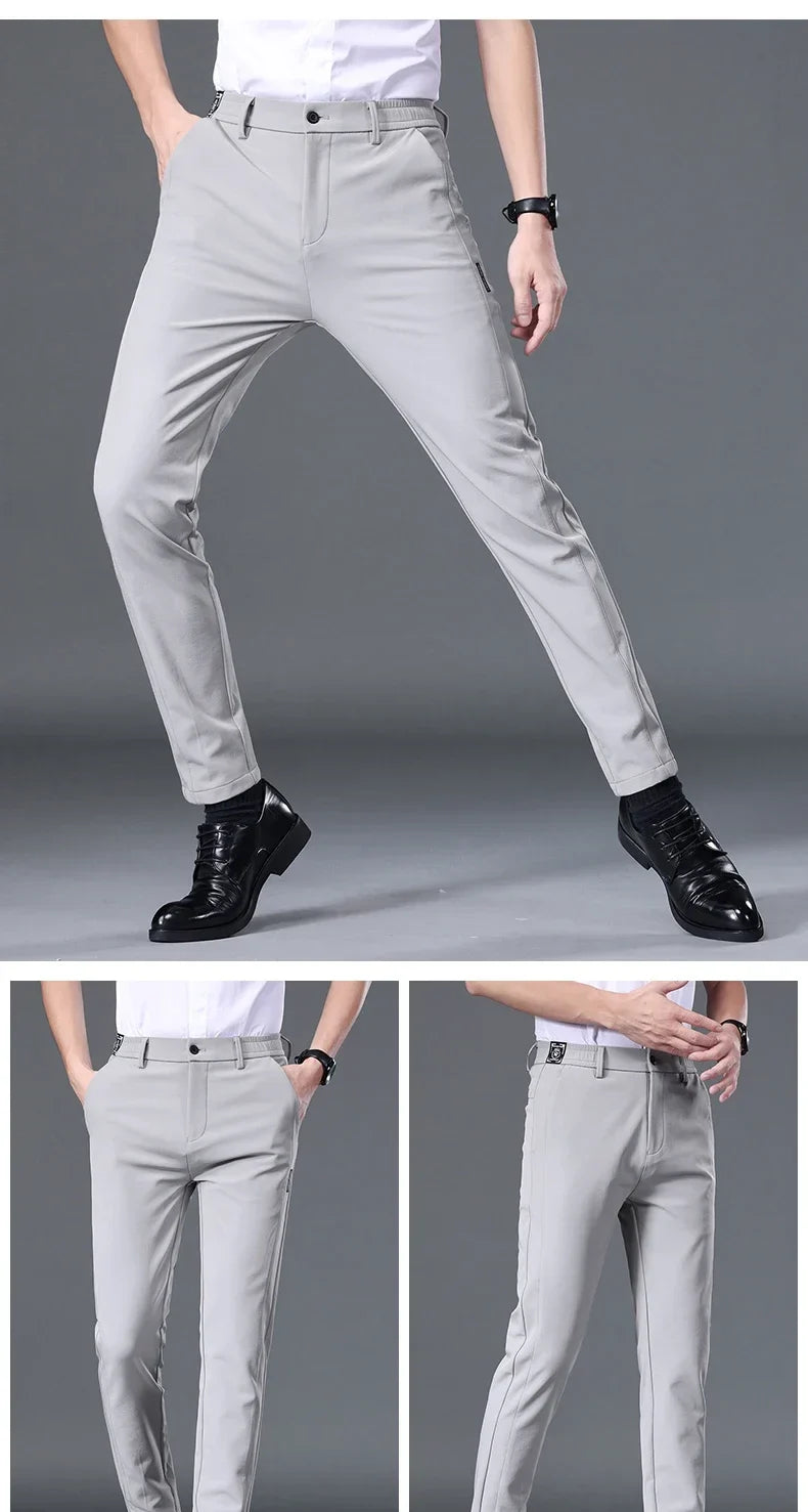 2025 Spring Summer Ultra-thin Men's Stretch Slim Straight Casual Pants High Quality Fashion Breathable Golf Sports Trousers