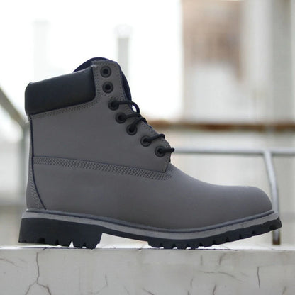 DOYUTIG Brand Split Leather Outdoor Boots For Men & Women Casual Couples Boots Fashion Mid Top Breathable Military Boots SG003