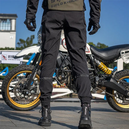New Black Motorcycle Pants Riding Men Equipemt Summer Breathable Trousers With CE Protection Armor Wearing Gears Accessories