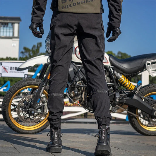 New Black Motorcycle Pants Riding Men Equipemt Summer Breathable Trousers With CE Protection Armor Wearing Gears Accessories