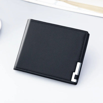Short Men Wallets Card Holder Photo Holder Slim Male Print Wallet High Quality PU Leather Money Bag New Kpop Small Men's Purse