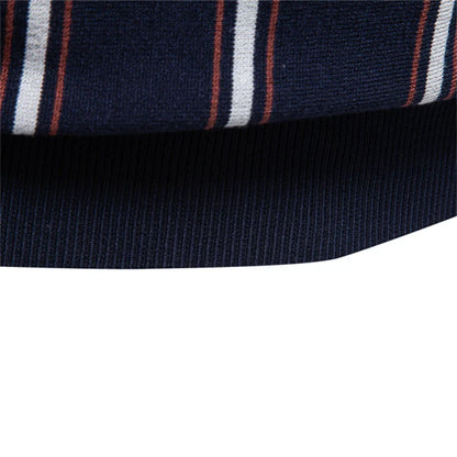 Men's Stripe Polo Shirt Old Money Style Short Sleeve Soft Breathable Casual Elegant Fabric for Comfortable Wear
