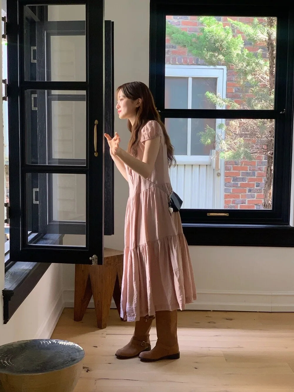 Spring 2025 Chic A-Line Dr Korean Sle Long Svel Women's Faionable Gown Ele Personali Commute Suitable Dr