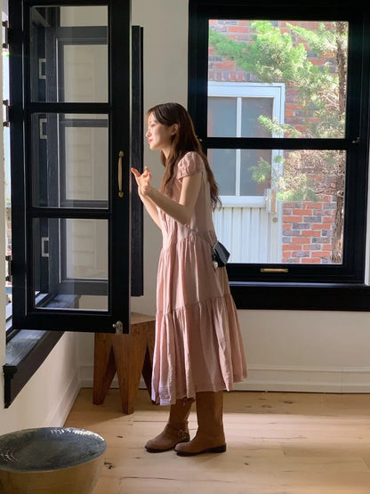 Spring 2025 Chic A-Line Dr Korean Sle Long Svel Women's Faionable Gown Ele Personali Commute Suitable Dr