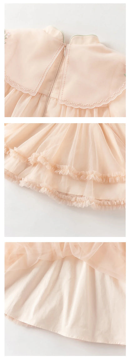 Children Mesh Dresses Girls Clothing Autumn Spring Baby Elegant Outdoors Dress Princess Party Long Sleeves DB1261009