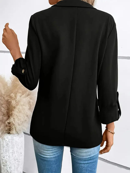 New Women's Blazers Long-sleeved Cardigan Single Button Simple Office Suit Top Commuting Fashion Versatile Basic Coats