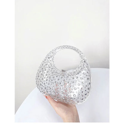Fashion Women Diamond Handbags and Purses Transparent Acrylic Luxury Party Prom Evening Bag Casual Bling Bling Clear Clutch