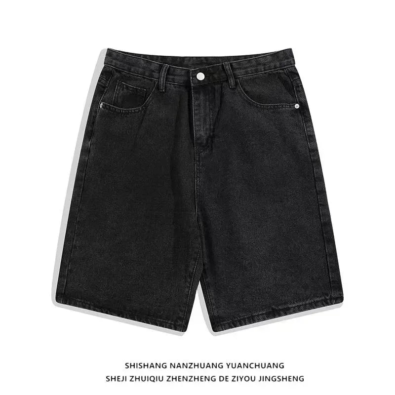 Cowboy shorts with rivet design and street wing pattern fashionable high waisted wide leg pants for Y2K knee length pants