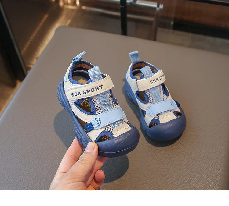 Summer Children Beach Sandals Boys Breathable Mesh Sport Sandals Baby Soft Light Kindergarten Cool Shoes