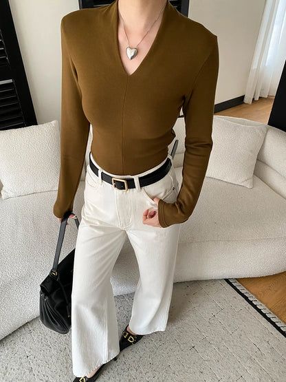 Spring women's fashionable and simple commuting temperament, high waist wide leg straight leg slimming jeans