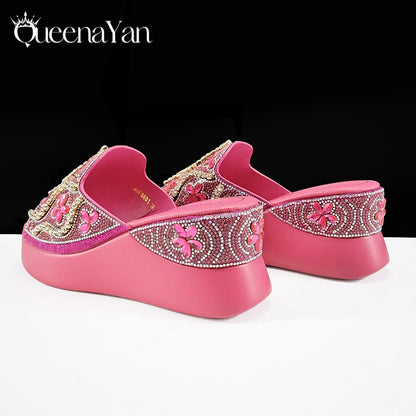 High Quality 2025 Newst Hot Selling Open Toe Slingback Sandals with Bag Set in Green Color For Women Wedding Party
