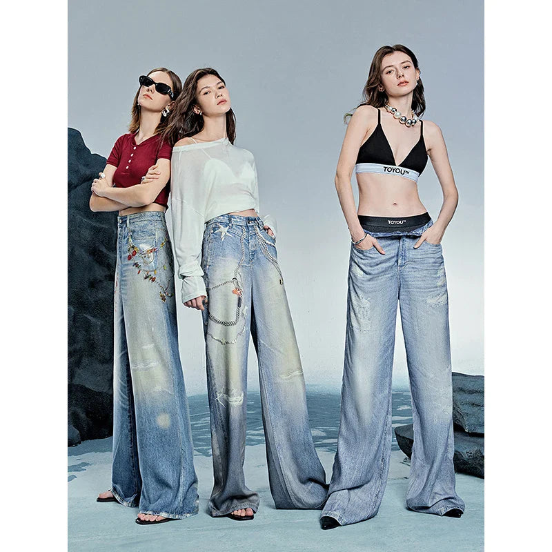 Women Denim Jean 2025 Spring New Long Pants 8518053