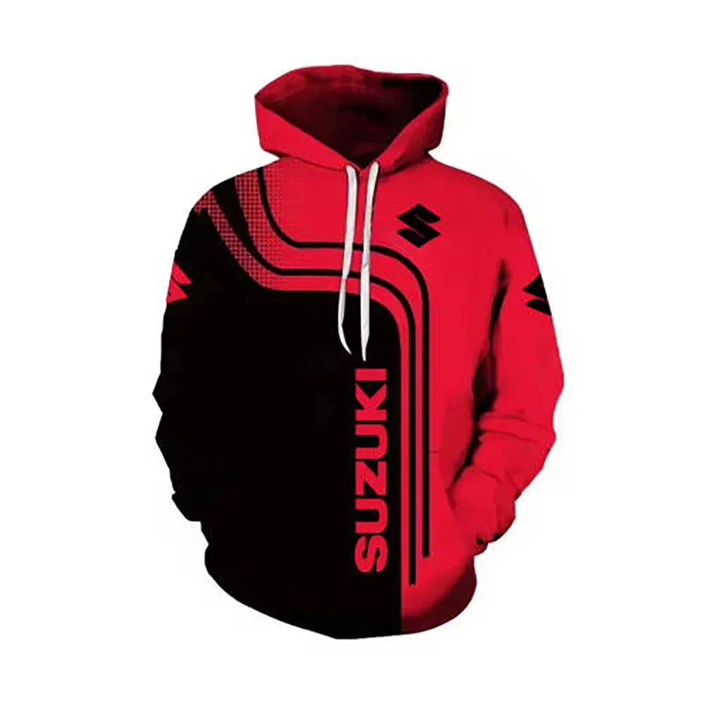 The new Suzuki men's hoodie is a casual and fashionable outdoor sports and motorcycle sportswear for autumn and winter
