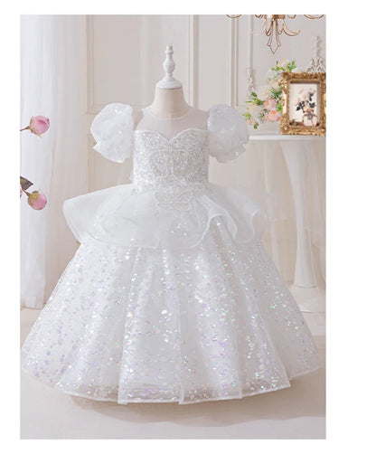 Girls' Summer New High-End Host Birthday Performance Light Luxury Piano Performance Princess Dress