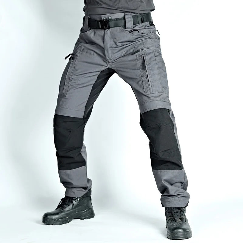 Men Tactical Casual Pants Multi-pocket Waterproof Tactical Cargo Trousers Wear-resistant Outdoor Hiking Workwear Trouser Male