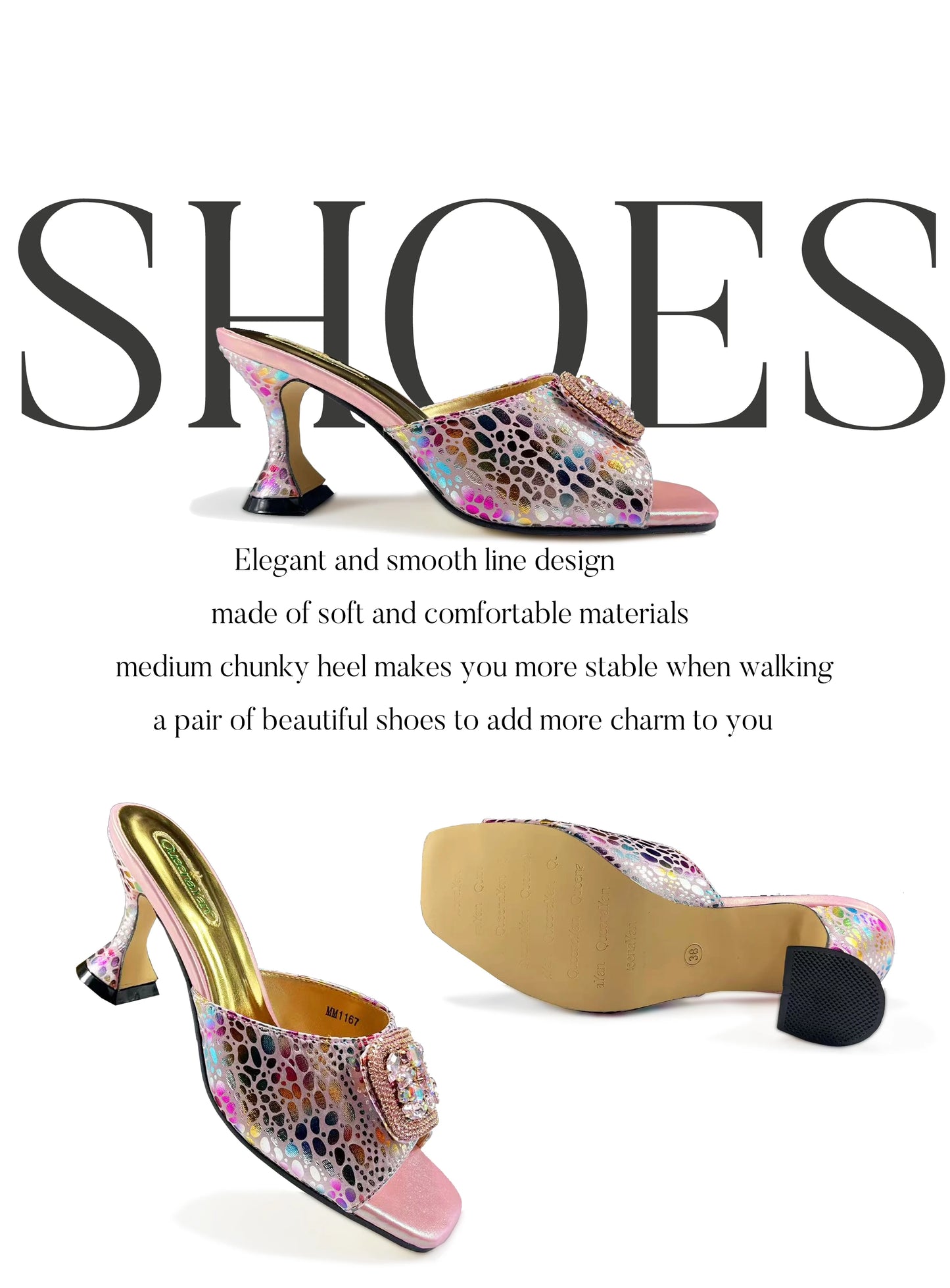 Italian Fashion Design Shoes and Bags Matching Set 2025 Peep Toe High Heels Blue Color Rhinestones Women Shoes for Party