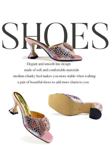 Italian Fashion Design Shoes and Bags Matching Set 2025 Peep Toe High Heels Blue Color Rhinestones Women Shoes for Party