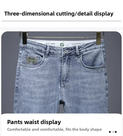 Hot Summer Jeans for Men, Trendy Korean Style, Slim Fit