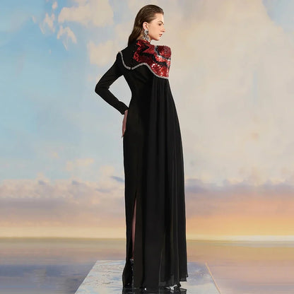 Dream Long Sleeves Muslim Evening Dress High Neck Straight Floor Length Customized Women Occasion Formal Banquet Event Gowns