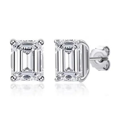 D Color Princess Cut Moissanite Earring s925 Sterling Sliver Plated with 18k White Gold Earrings for Women Fine Jewelry