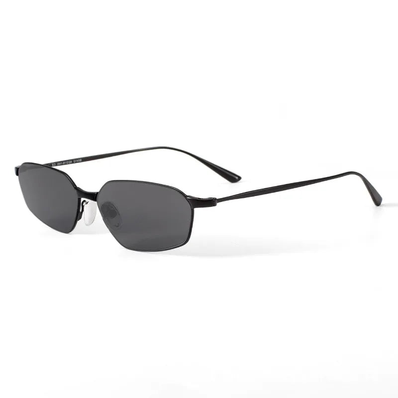 Fashion New Polygon Pure Titanium Outdoors Sun Protection Sunglasses High-quality Ultra Light Frame Support Prescription Lenses