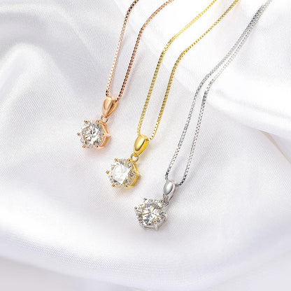 1CT 2CT D Color Moissanite Necklace for Women Flawless Sparkly Simulated Diamond Pendant Sterling Silver 925 Jewelry GRA