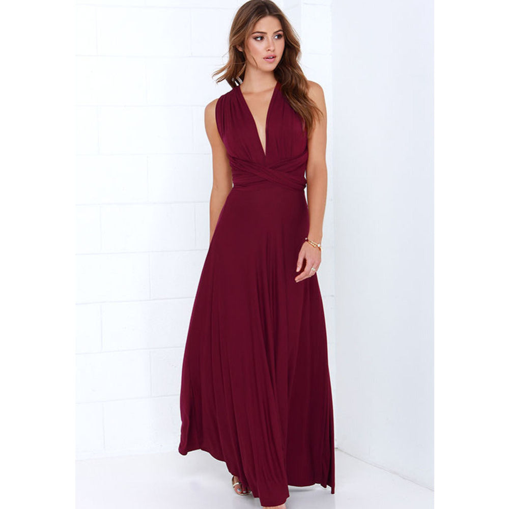 Sexy Women Multiway Wrap Convertible Boho Maxi Club Red Bandage Long Dress Party Bridesmaid Infinity Robe Longue Femme