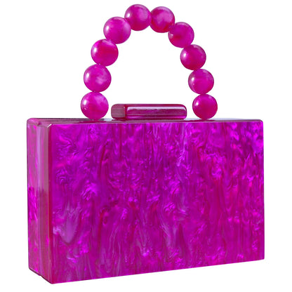 Beading Handbag Marble Acrylic Luxury Box Clutch Evening Bags Wedding Party Chain Shoulder Bag Dinner Dress Purse Festival Gift
