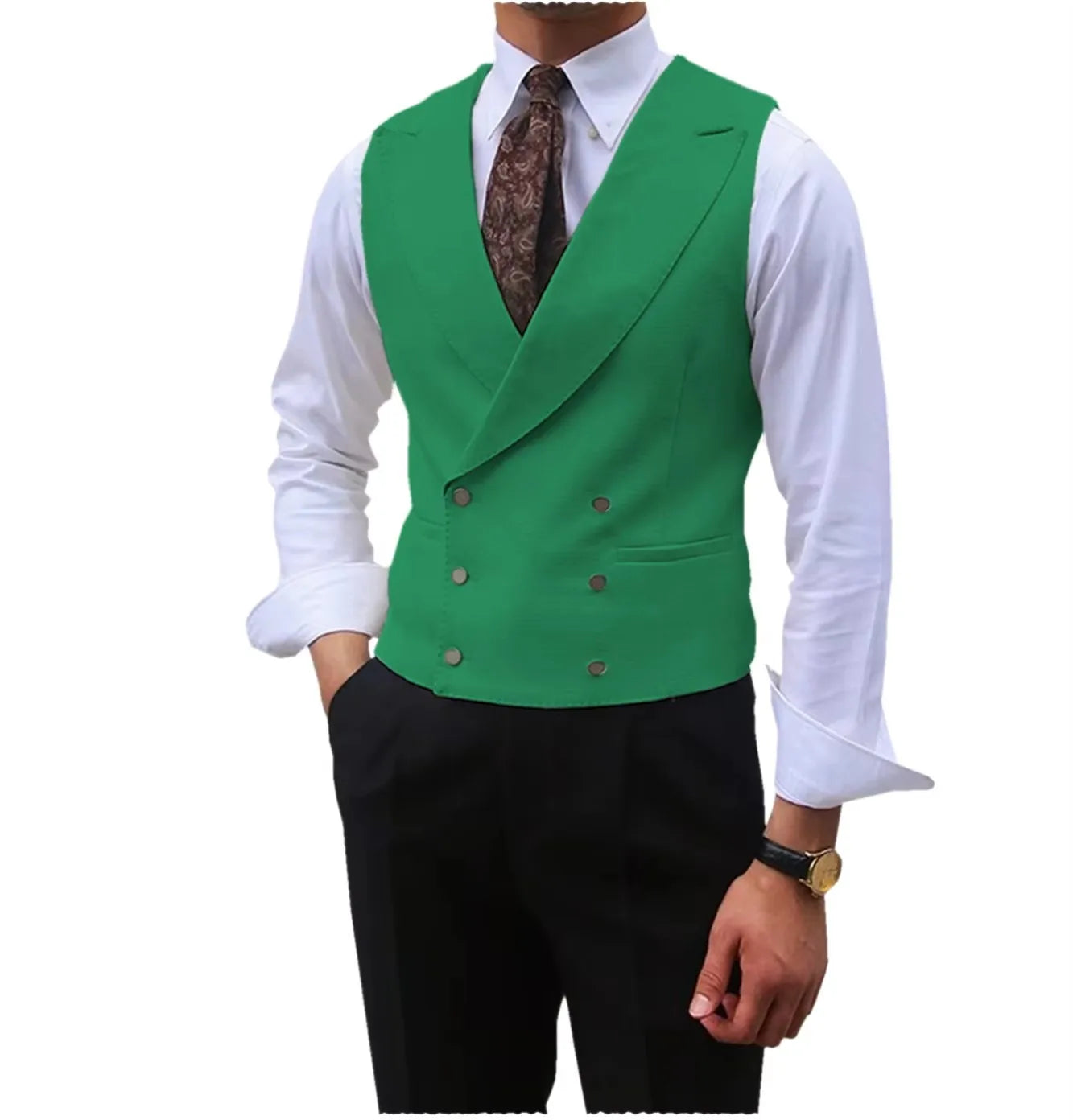 Fashion Solid Vests for Men Casual Style Sleeveless Male Fashion Waistcoat 1 Piece Slim Fit Beach Prom Party Suits Vest