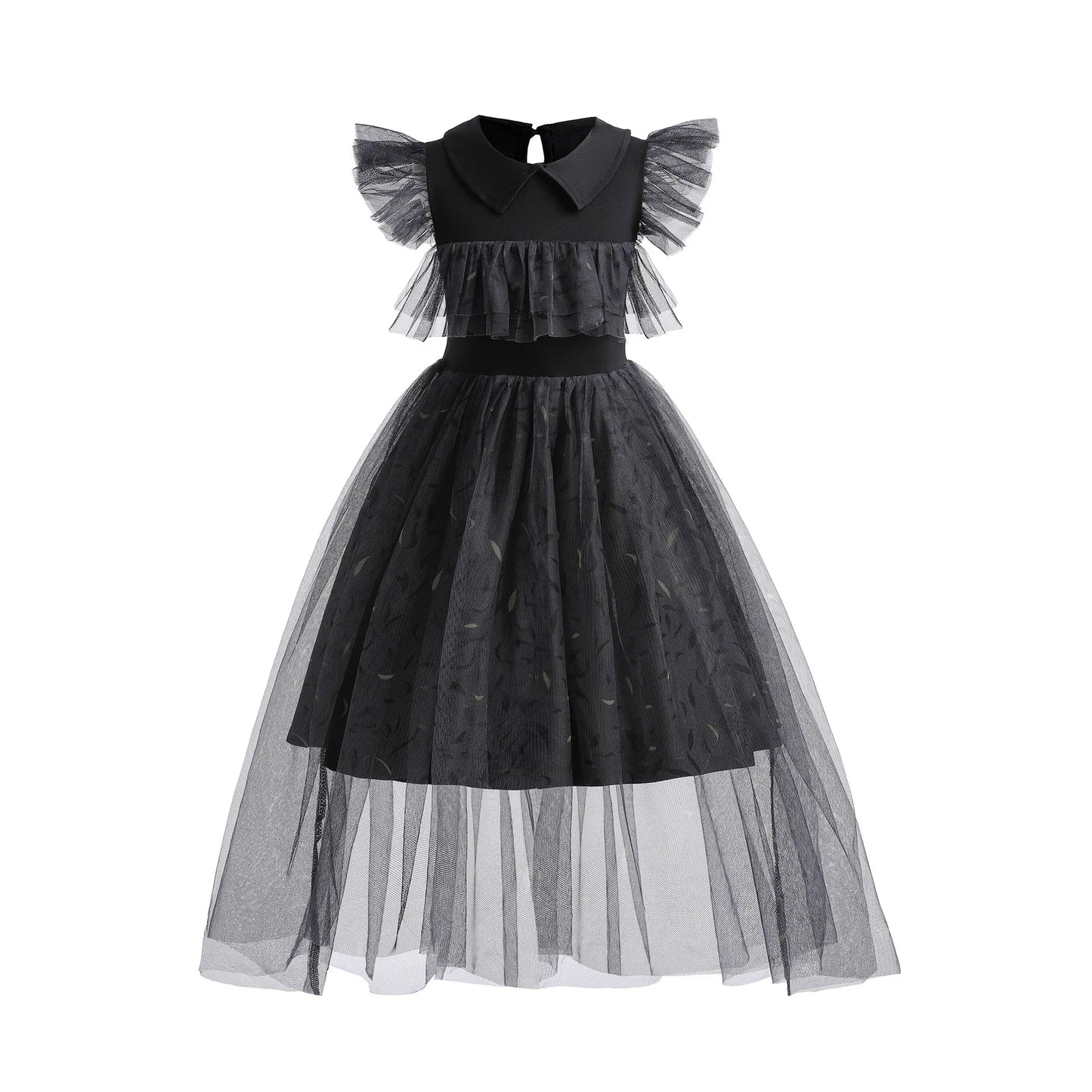 Wednesday Cosplay For Girls Costume Movie Addams Dresses for Girl Kids Mesh Party Dresses Halloween Carnival Costumes 4-12Yrs