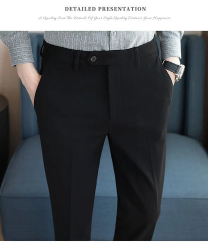 2023 Autumn Winter Thickened Starry Sky Woolen Suit Pant High Quality Men Business Slim Dress Pants Men  Social Casual Pants