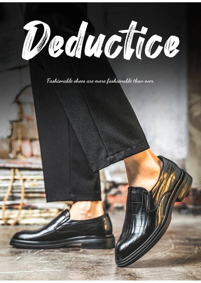 Retro Business Dress Derby Shoes for Men Spring Autumn New Designer Wedding Shoes Male Solid Color Cow Leather Shoes Man