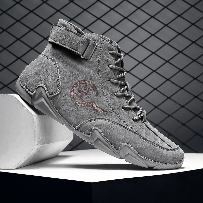 Winter Men Boots Suede Leather With Fur Ankle Boots Men Leisure Boots Keep Warm Western Boots Men Casual Sneakers Bota Masculina
