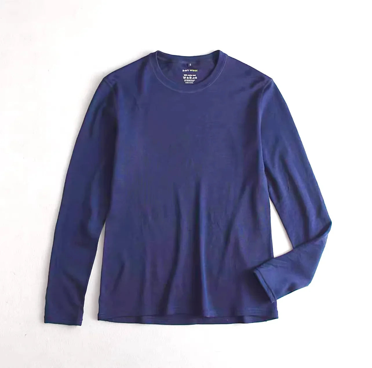 Men's 100% Merino Wool Thermal Long Sleeve T-Shirt Base Layer Breathable Wicking Anti-Odor Underwear for Outdoor Activities