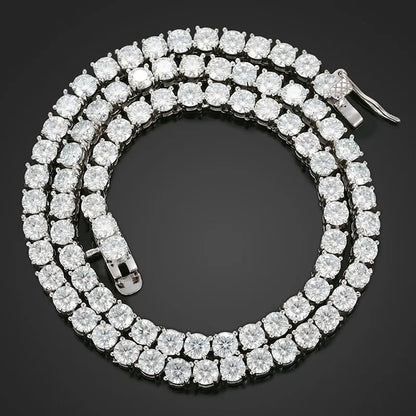 Premium Unisex Moissanite Tennis Necklace for Men Original 925 Sterling Silver Hip Hop Tennis Bracelets for Women