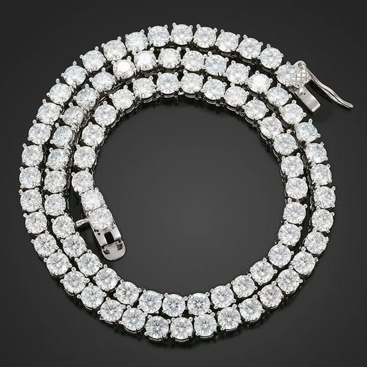 Premium Unisex Moissanite Tennis Necklace for Men Original 925 Sterling Silver Hip Hop Tennis Bracelets for Women