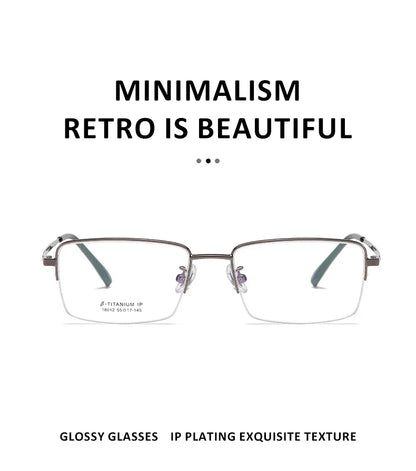 Simple New Retro Ultra-light Titanium Eyeglass Frames Men's Anti-blue Light Glasses Can Be Customized Prescription 18012