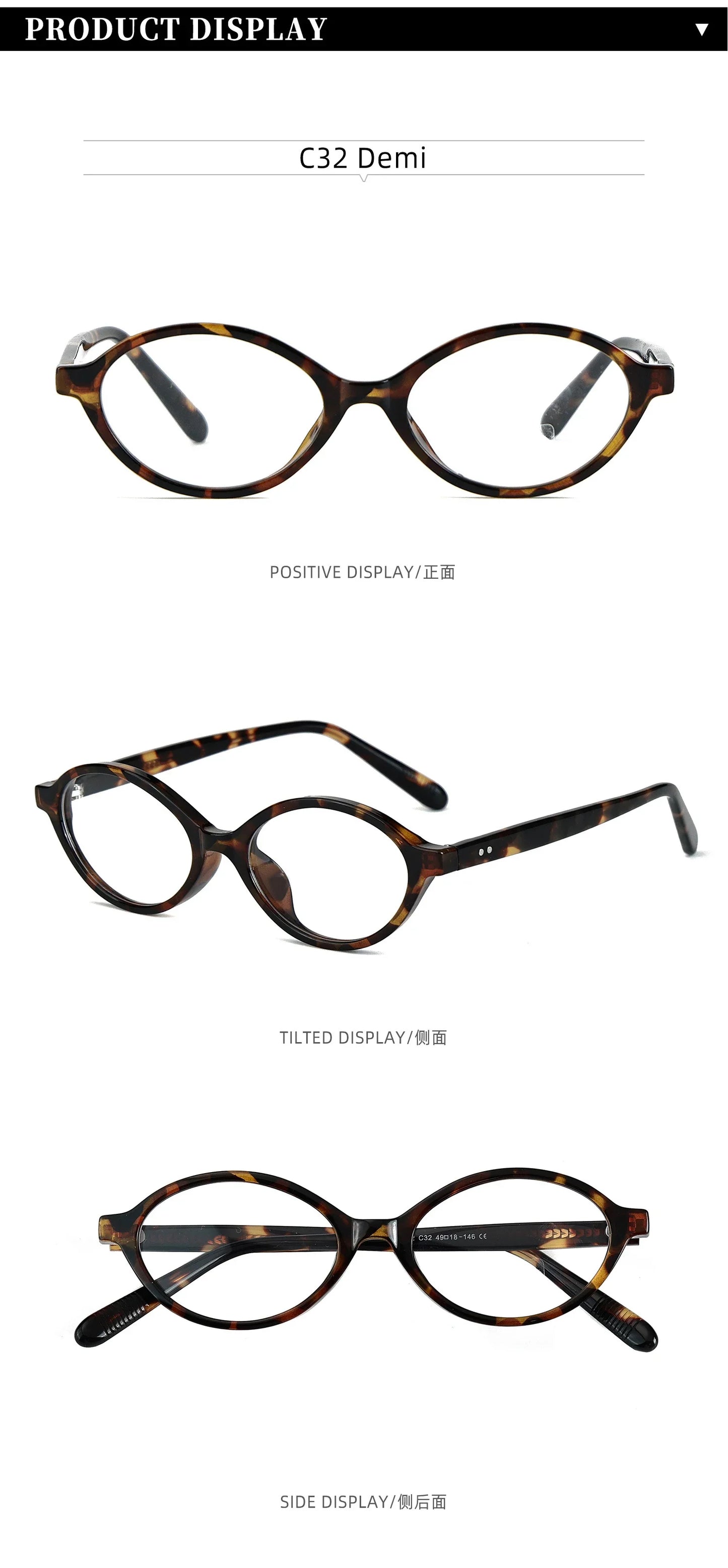 Simple Geometric Oval Small Frame Retro Design Women's Polarized Sunglasses UV Protection Customizable Prescription K9142