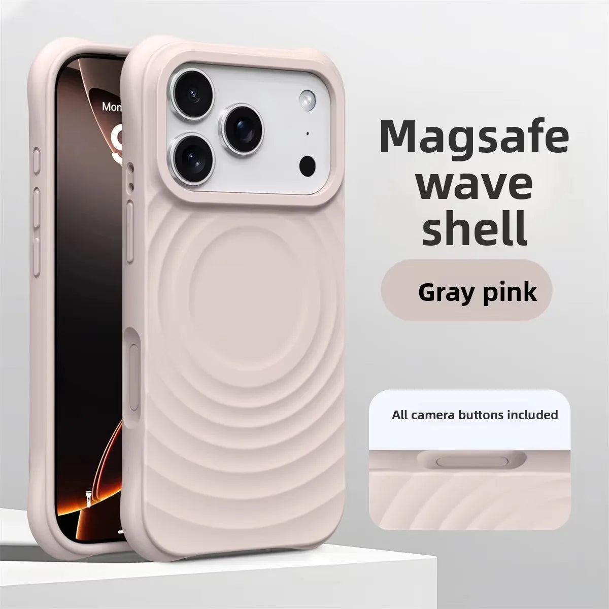 Water Ripple Silicone For Magsafe Wireless Charge Magnetic Phone Case For iPhone 17 16 15 14 Pro Max Air Soft Shockproof Cover