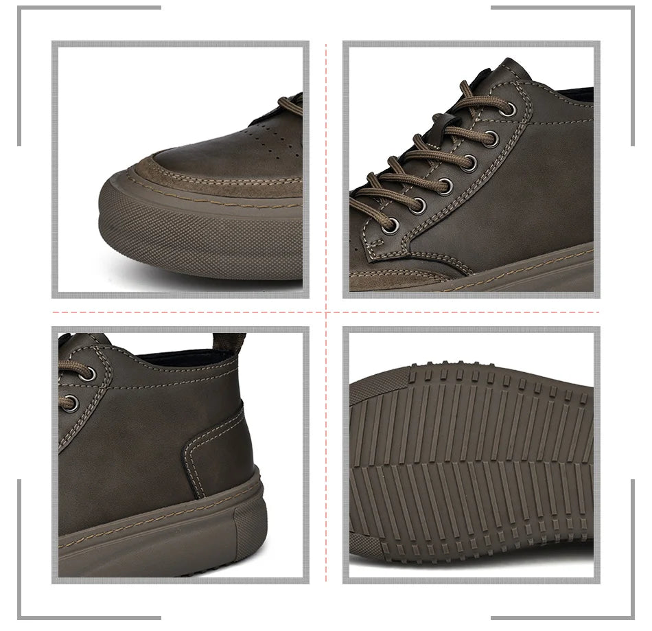 Autumn Winter New Luxury Men's Leather Shoes Comfortable Oxford Fashion Walking Shoes Non-slip Rubber Sole Man Shoes