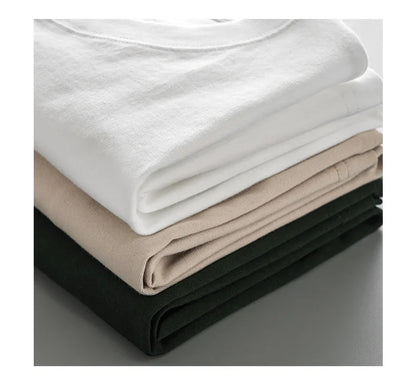8.1Oz 230gsm Men's Pure Cotton T Shirts 2025 Summer New Oversizes Solid Color T-Shirts for Men and Women Customizable