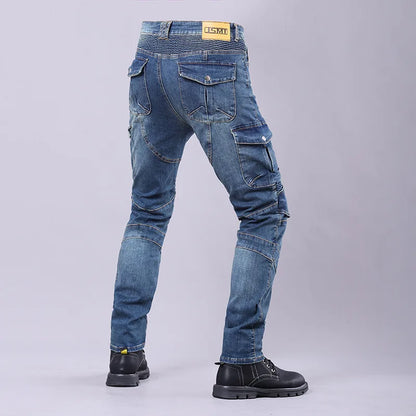 New Men's Winter Riding Motorcycle Cargo Pants Male Outdoor Riding Jeans Moto Protective Gear With Hip Knee Gear Long Trousers
