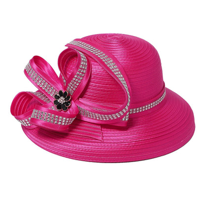 Elegant Cloth Top Hats For Women Cocktail Tea Party Dress Derby Cap Ladies Flower Wide Brim Church Fedora Black Cloche Hats