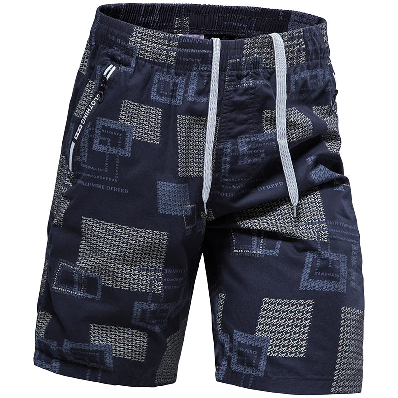 Men Elastic Waist Shorts Loose Fit Casual Sports Jogger Shorts Man Fashion Print Shorts Gym Cool Board Shorts